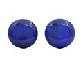 Vintage circular domed lapis lazuli stud earrings in 14kt gold