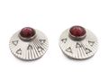 Vintage synthetic star ruby and diamond disk clip-on earrings