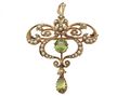 Edwardian peridot and seed pearl convertible pendant and brooch