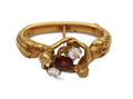 Art Nouveau spessartite garnet and diamond hair clip/scarf toggle