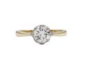 Vintage 0.57ct round brilliant cut diamond solitaire engagement ring