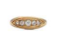 Antique five stone navette band ring in 18kt gold