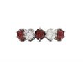 Modern ruby and diamond five stone ring in 18kt white gold