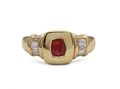 Vintage Ruby & Diamond Engagement Ring in 18kt Yellow Gold