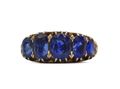 Victorian graduating five stone sapphire ring in 18kt yellow gold