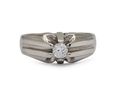 Vintage 0.20ct diamond chunky solitaire ring in 18kt white gold