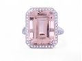 Morganite And Diamond Dress Ring In 18kt White Gold