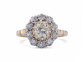 Vintage 1.10ct pale yellow Old Mine cut diamond coronet cluster ring in yellow gold – Courtville Antiques
