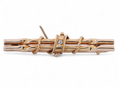 Antique Diamond Set Bar Brooch In 15kt Yellow Gold