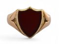 Victorian carnelian shield signet ring in 18kt yellow gold from Courtville Antiques