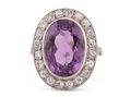 Amethyst and Diamond Cluster Ring
