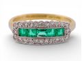 Art Deco 18ct Gold Emerald and Diamond Ring