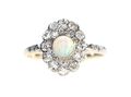 Edwardian Opal and Diamond Cluster Ring