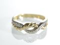 Diamond set 18kt yellow and white gold rope twist ring