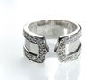 18kt White Gold Vintage Diamond Set Open-ended Ring