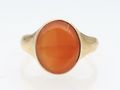 Antique Finnish oval carnelian signet ring in 18kt yellow gold