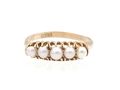 Edwardian five stone natural pearl ring in 18kt yellow gold