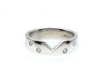 18kt white gold diamond set fitted band with angular cut out