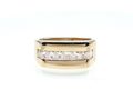 Vintage square brilliant cut diamond channel ring in gold