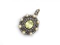 Antique Chrysoberyl Diamond & Pearl Cluster Pendant