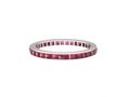 Vintage step cut ruby full eternity ring in platinum