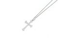 Gothic style diamond set cross pendant in 18kt white gold