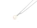 Cultured pearl and diamond drop necklace in 18kt white gold