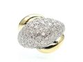 Retro diamond bombe cluster ring in 18kt yellow gold