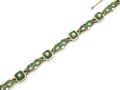 Antique seed pearl, green and white enamel 18kt yellow gold bracelet