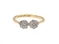 Edwardian diamond double daisy cluster ring in 18kt yellow gold