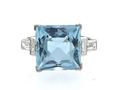 Vintage Square Aquamarine & Diamond Dress Ring