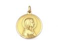 1960s Virgin Mary circular pendant in yellow gold