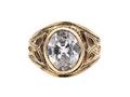 Celtic Style Signet Ring Set with Oval Cubic Zirconia