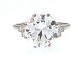 Edwardian 3.98ct diamond solitaire ring with diamond set shoulders