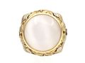 Art Nouveau 18kt Yellow Gold & Moonstone Bombe Cocktail Ring