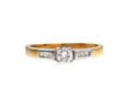 Contemporary diamond solitaire engagement ring in 18kt yellow gold