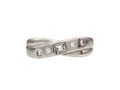 Contemporary five stone diamond crossover ring in 18kt white gold