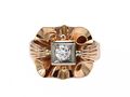 1940s Diamond Flare Cocktail Ring in Rose Gold