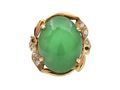 1960s jade and diamond dress ring in 18kt yellow gold