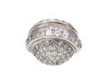 1940s American diamond set globe ring in platinum