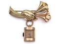 1940s rose gold flower nurses mechanical watch brooch