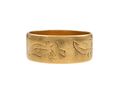 1972 etched wedding ring in 18kt yellow gold