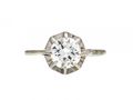 Edwardian diamond solitaire engagement ring in platinum