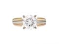Cartier diamond solitaire engagement ring 18kt tri-gold