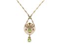 Edwardian Suffragette Peridot, Pearl & Amethyst Necklace in Gold