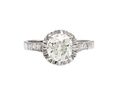 Antique 1.11ct cushion shape Old Mine cut diamond solitaire ring