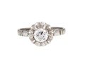 1920s Diamond Fluted Solitaire Engagement Ring in 18kt White Gold