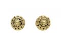Dutch 14kt Yellow Gold Open Floral Ball Stud Earrings
