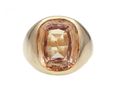 Vintage Orange Gem Set Signet Ring in Solid 14kt Yellow Gold