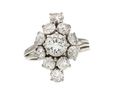 Vintage Diamond Fancy Cluster Engagement Ring